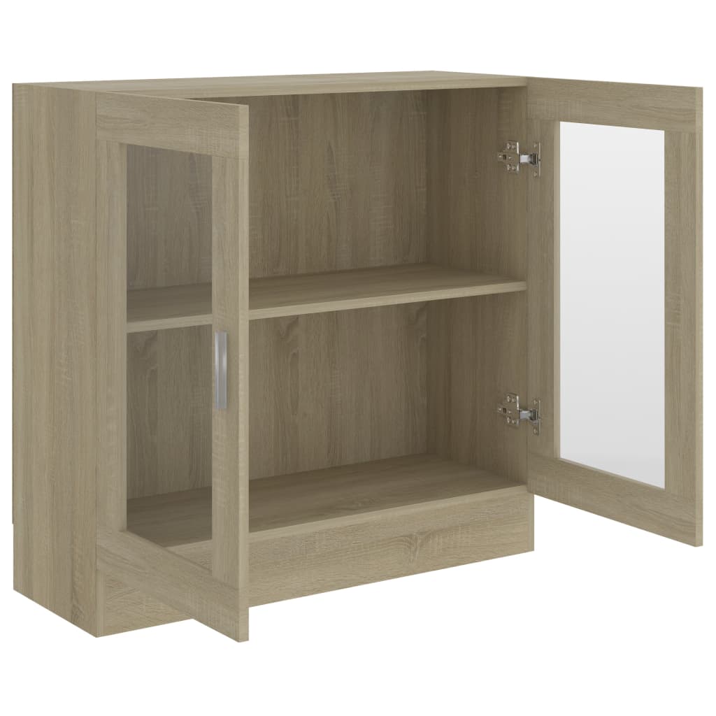 Vitrine Cabinet Sonoma Oak 82.5x30.5x80 cm Chipboard- Bookcases & Standing Shelves - HomeShopIreland - Home Shop Ireland - Bookcases & Standing Shelves - Vitrine Cabinet Sonoma Oak 82.5x30.5x80 cm Chipboard