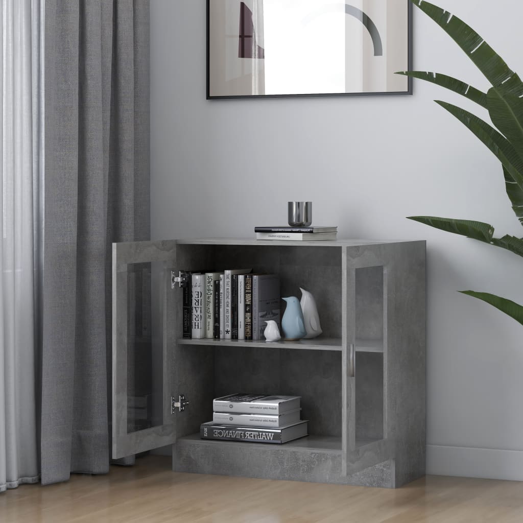 Vitrine Cabinet Concrete Grey 82.5x30.5x80 cm Chipboard- Bookcases & Standing Shelves - HomeShopIreland - Home Shop Ireland - Bookcases & Standing Shelves - Vitrine Cabinet Concrete Grey 82.5x30.5x80 cm Chipboard
