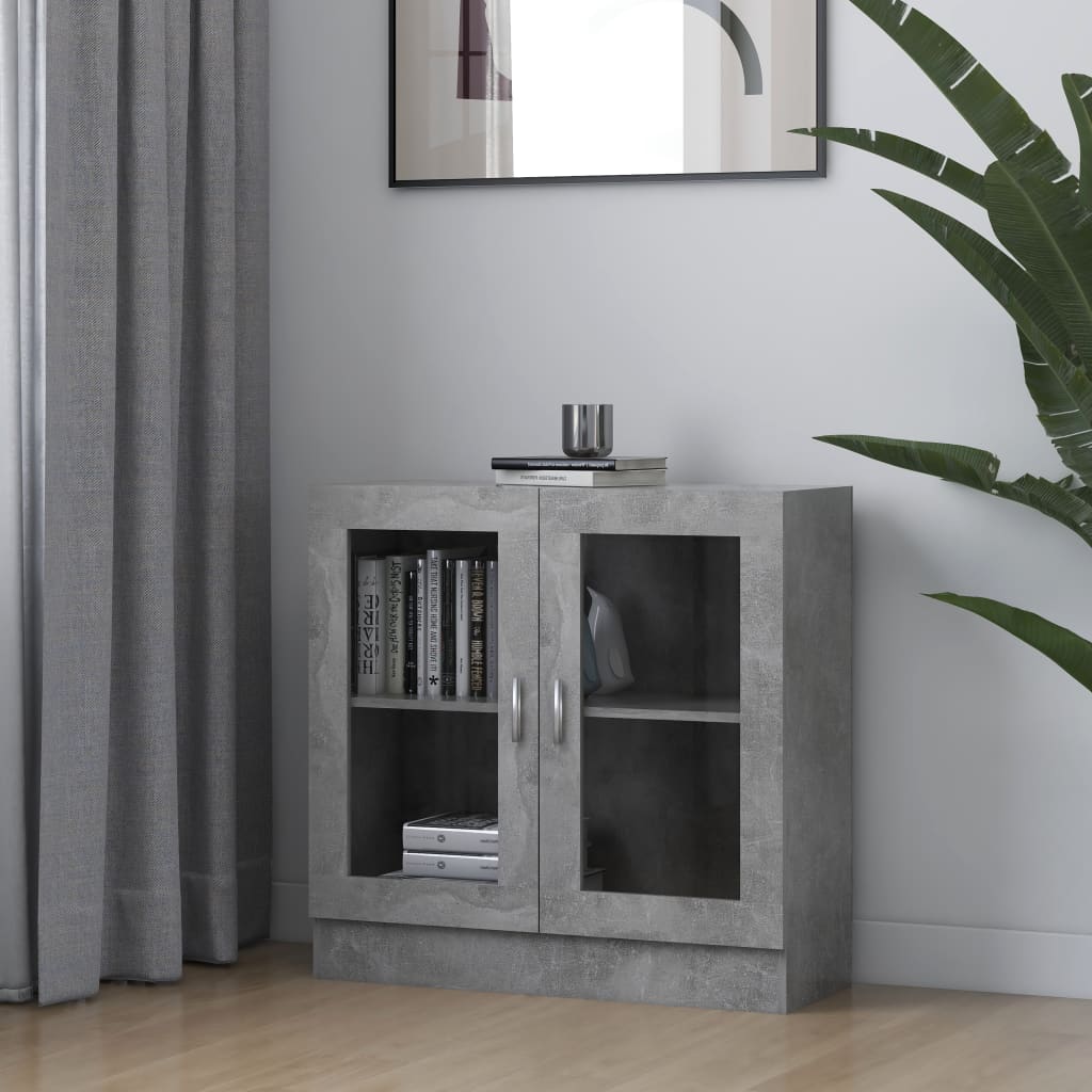 Vitrine Cabinet Concrete Grey 82.5x30.5x80 cm Chipboard- Bookcases & Standing Shelves - HomeShopIreland - Home Shop Ireland - Bookcases & Standing Shelves - Vitrine Cabinet Concrete Grey 82.5x30.5x80 cm Chipboard