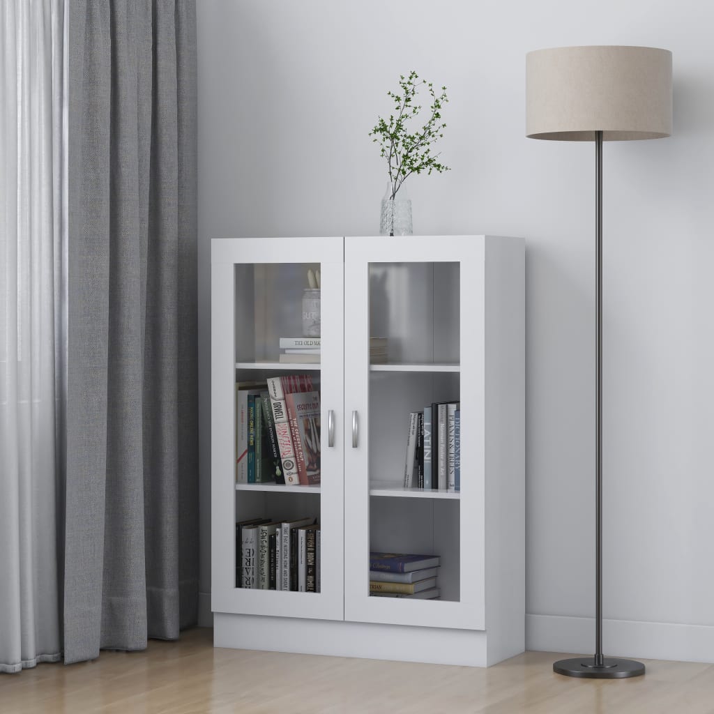 Vitrine Cabinet White 82.5x30.5x115 cm Chipboard- Bookcases & Standing Shelves - HomeShopIreland - Home Shop Ireland - Bookcases & Standing Shelves - Vitrine Cabinet White 82.5x30.5x115 cm Chipboard