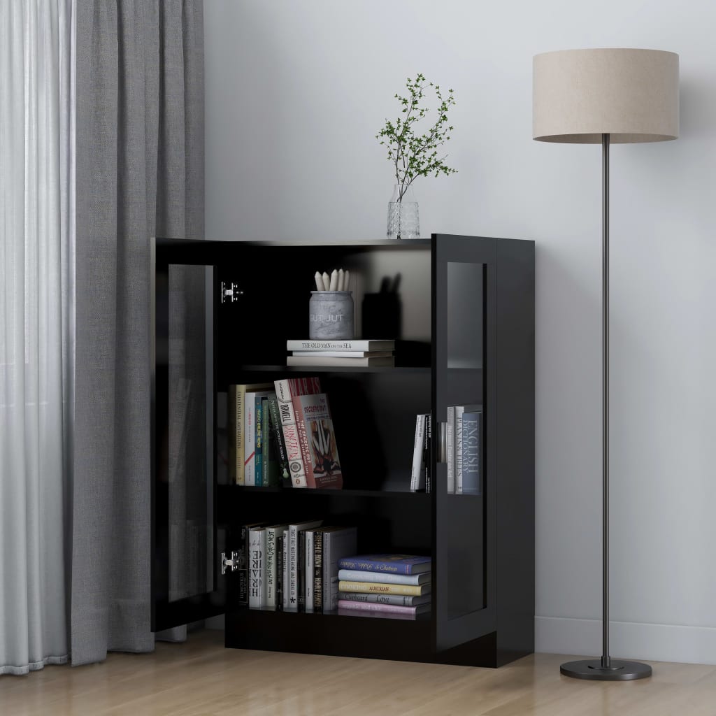 Vitrine Cabinet Black 82.5x30.5x115 cm Chipboard- Bookcases & Standing Shelves - HomeShopIreland - Home Shop Ireland - Bookcases & Standing Shelves - Vitrine Cabinet Black 82.5x30.5x115 cm Chipboard