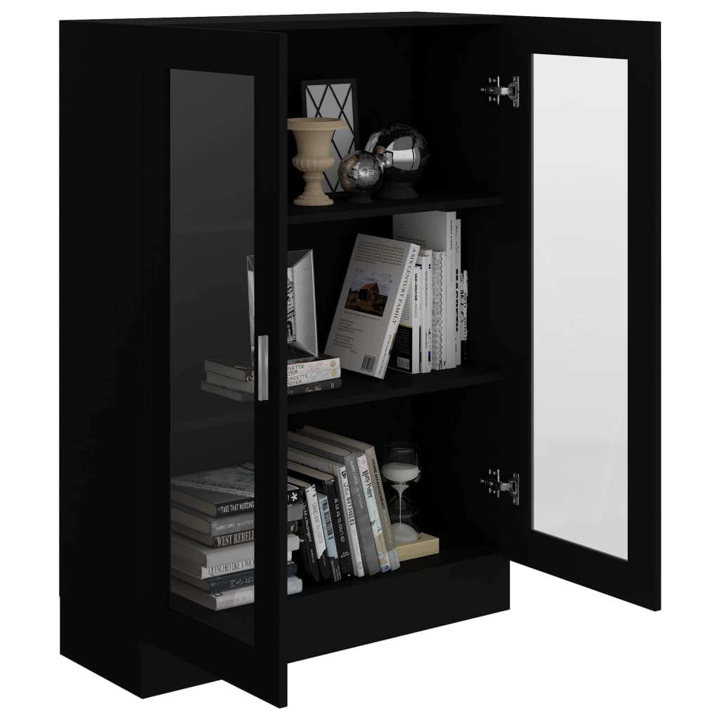 Vitrine Cabinet Black 82.5x30.5x115 cm Chipboard- Bookcases & Standing Shelves - HomeShopIreland - Home Shop Ireland - Bookcases & Standing Shelves - Vitrine Cabinet Black 82.5x30.5x115 cm Chipboard