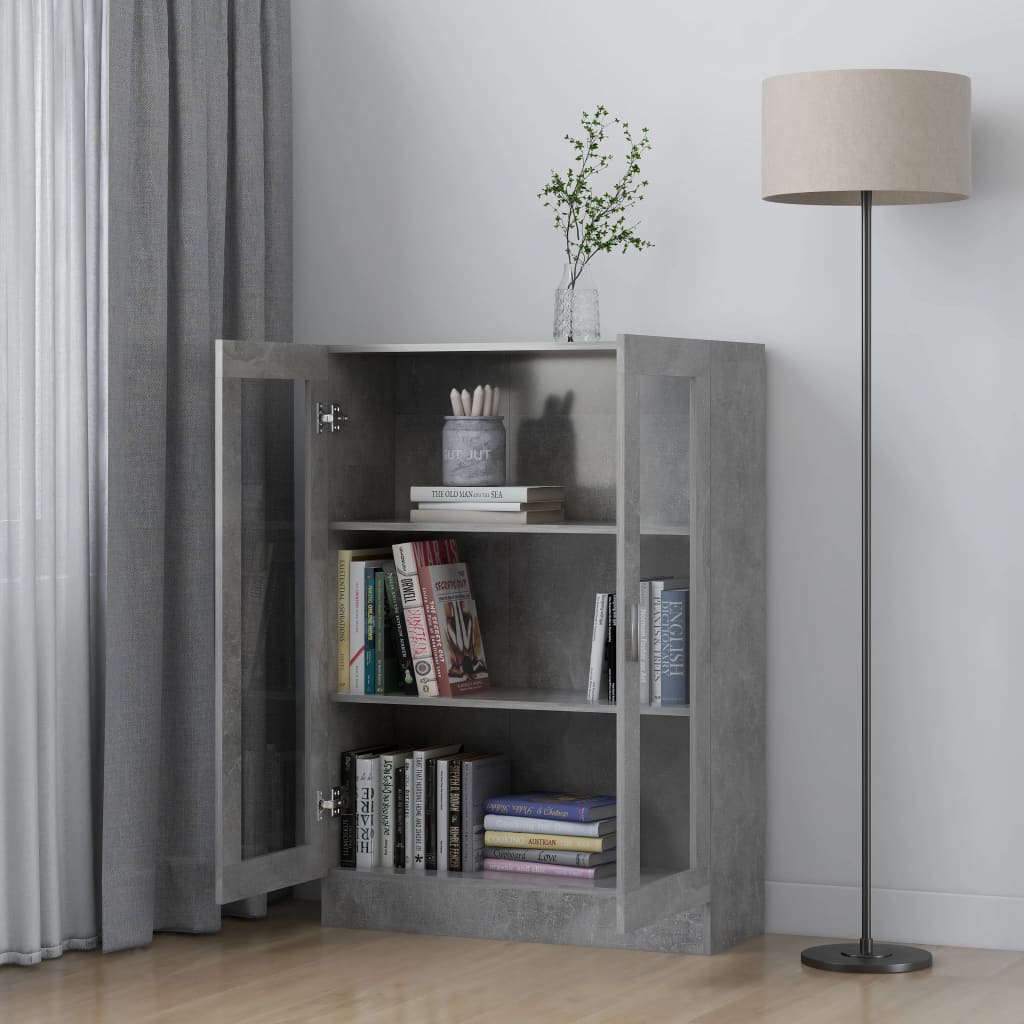 Vitrine Cabinet Concrete Grey 82.5x30.5x115 cm Chipboard- Bookcases & Standing Shelves - HomeShopIreland - Home Shop Ireland - Bookcases & Standing Shelves - Vitrine Cabinet Concrete Grey 82.5x30.5x115 cm Chipboard