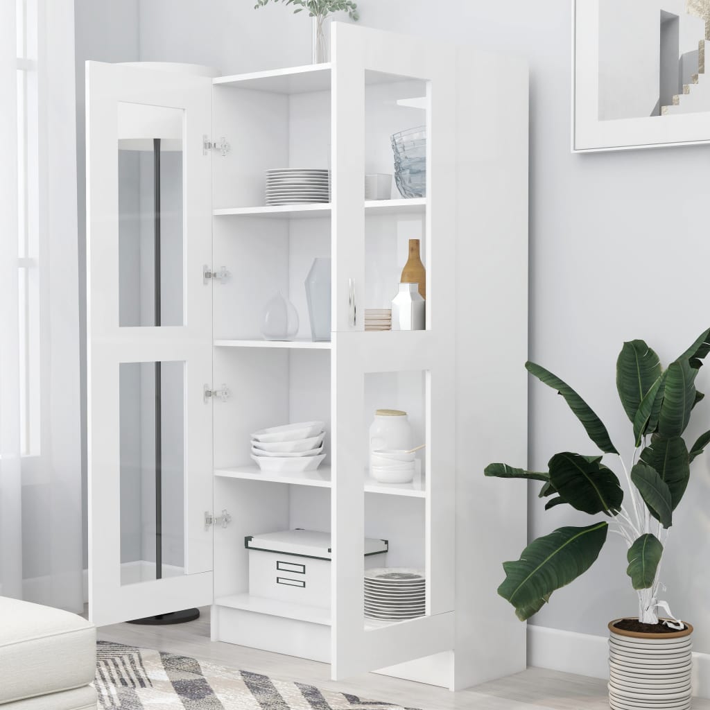 Vitrine Cabinet White 82.5x30.5x150 cm Chipboard- Bookcases & Standing Shelves - HomeShopIreland - Home Shop Ireland - Bookcases & Standing Shelves - Vitrine Cabinet White 82.5x30.5x150 cm Chipboard