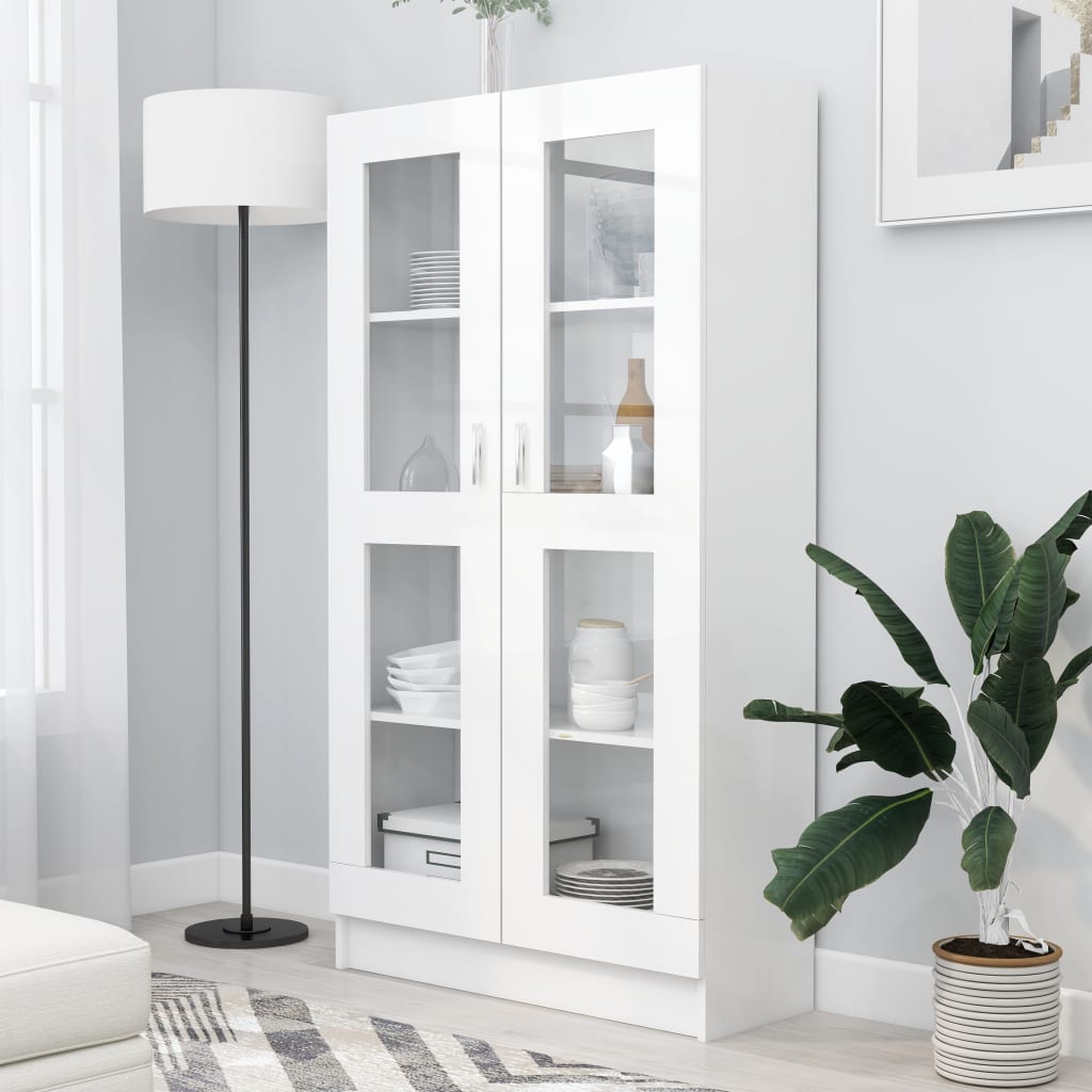 Vitrine Cabinet White 82.5x30.5x150 cm Chipboard- Bookcases & Standing Shelves - HomeShopIreland - Home Shop Ireland - Bookcases & Standing Shelves - Vitrine Cabinet White 82.5x30.5x150 cm Chipboard