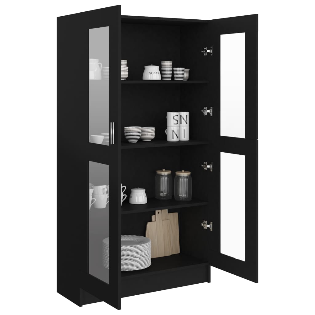 Vitrine Cabinet Black 82.5x30.5x150 cm Chipboard- Bookcases & Standing Shelves - HomeShopIreland - Home Shop Ireland - Bookcases & Standing Shelves - Vitrine Cabinet Black 82.5x30.5x150 cm Chipboard
