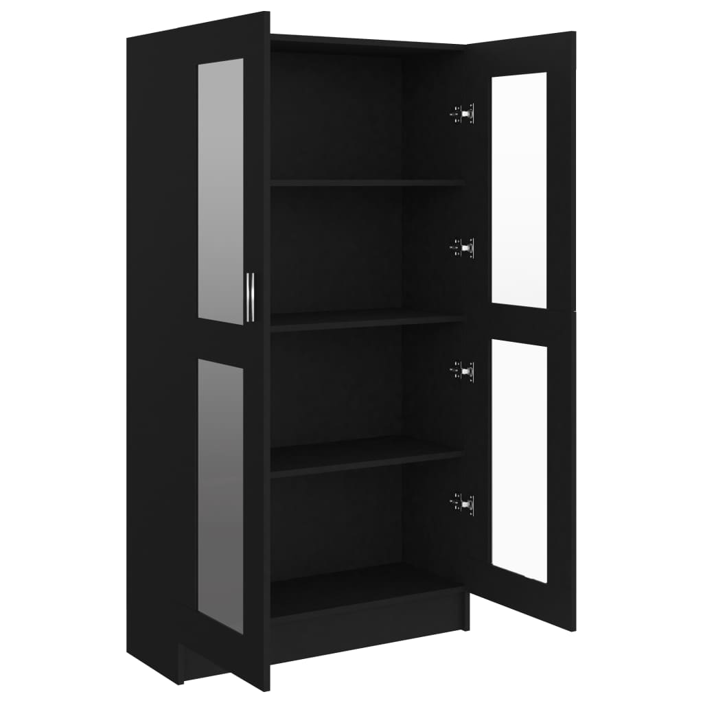 Vitrine Cabinet Black 82.5x30.5x150 cm Chipboard- Bookcases & Standing Shelves - HomeShopIreland - Home Shop Ireland - Bookcases & Standing Shelves - Vitrine Cabinet Black 82.5x30.5x150 cm Chipboard