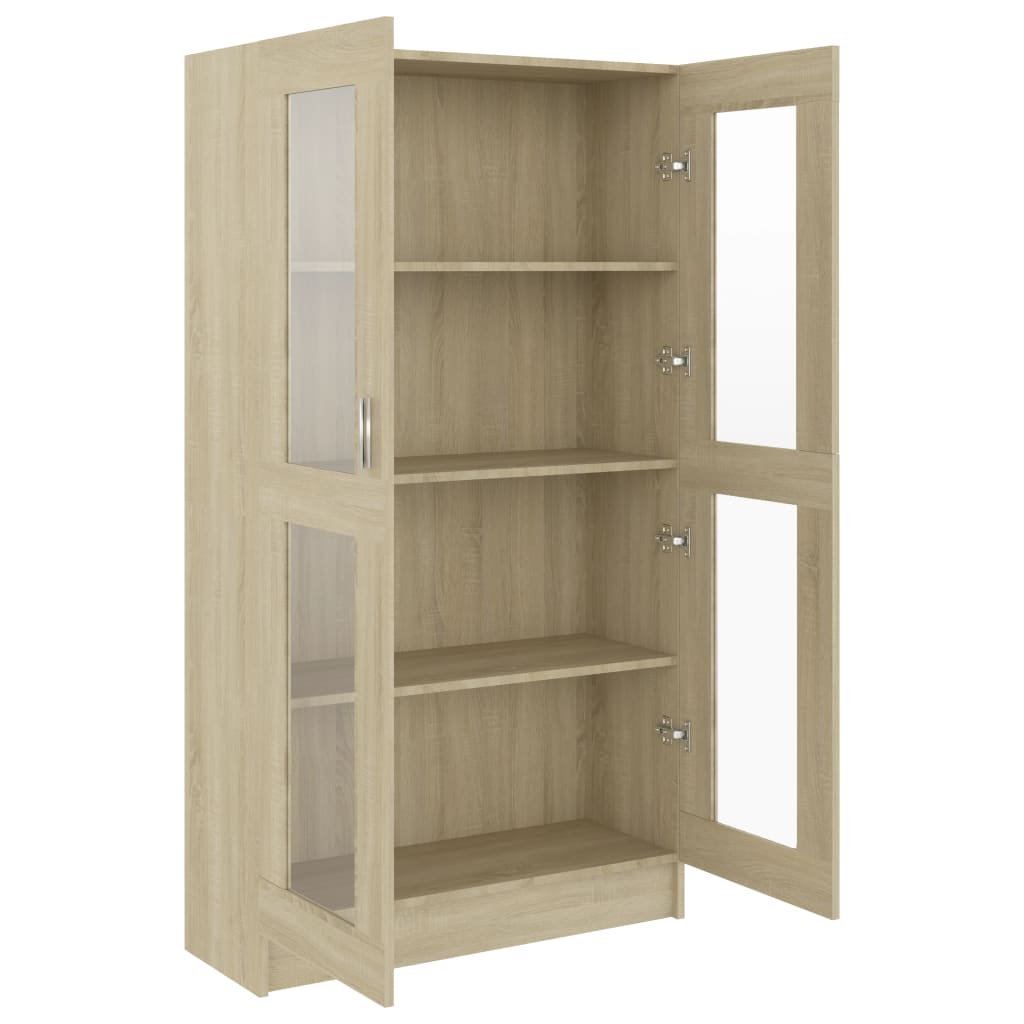 Vitrine Cabinet Sonoma Oak 82.5x30.5x150 cm Chipboard- Bookcases & Standing Shelves - HomeShopIreland - Home Shop Ireland - Bookcases & Standing Shelves - Vitrine Cabinet Sonoma Oak 82.5x30.5x150 cm Chipboard
