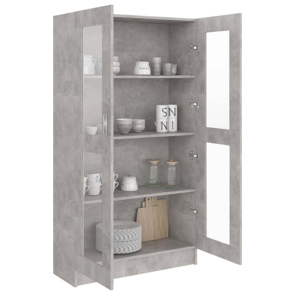 Vitrine Cabinet Concrete Grey 82.5x30.5x150 cm Chipboard- Bookcases & Standing Shelves - HomeShopIreland - Home Shop Ireland - Bookcases & Standing Shelves - Vitrine Cabinet Concrete Grey 82.5x30.5x150 cm Chipboard