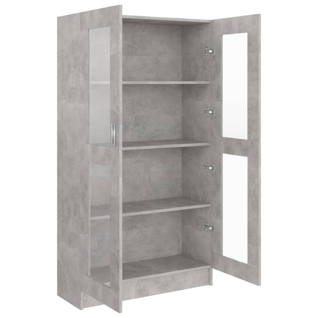 Vitrine Cabinet Concrete Grey 82.5x30.5x150 cm Chipboard- Bookcases & Standing Shelves - HomeShopIreland - Home Shop Ireland - Bookcases & Standing Shelves - Vitrine Cabinet Concrete Grey 82.5x30.5x150 cm Chipboard