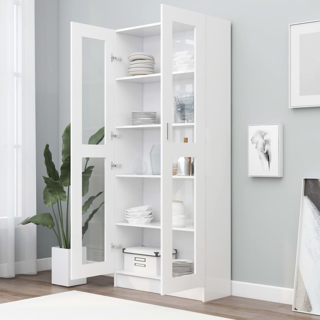 Vitrine Cabinet White 82.5x30.5x185.5 cm Chipboard- Bookcases & Standing Shelves - HomeShopIreland - Home Shop Ireland - Bookcases & Standing Shelves - Vitrine Cabinet White 82.5x30.5x185.5 cm Chipboard