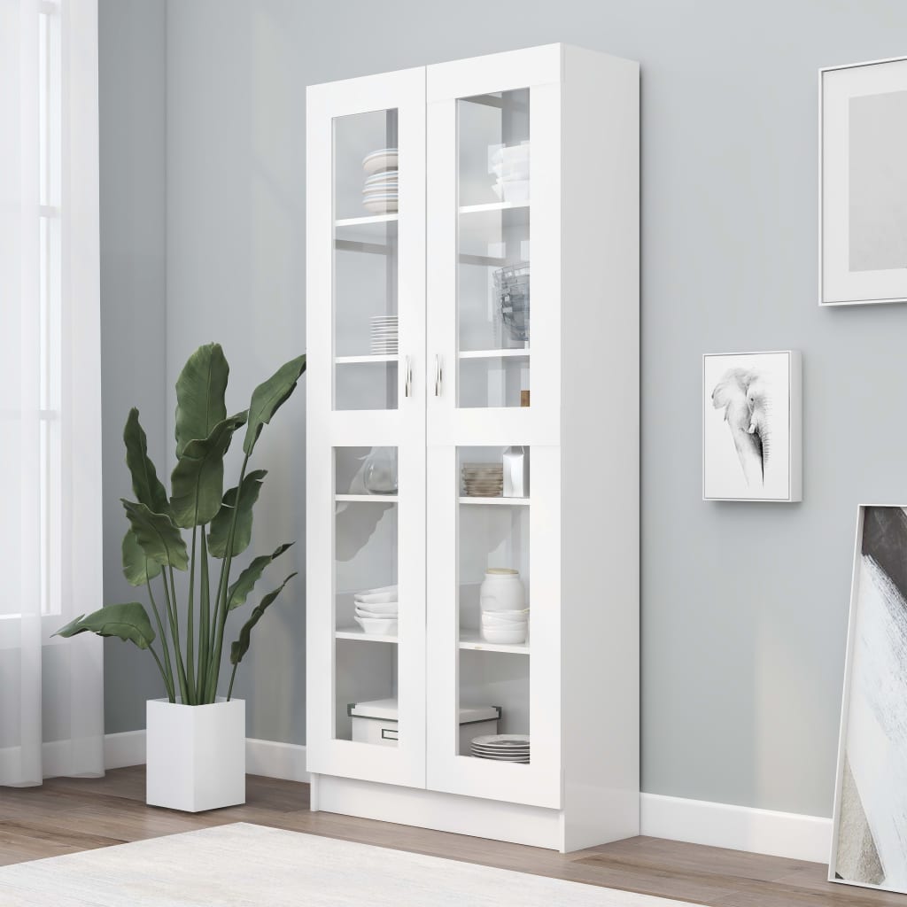 Vitrine Cabinet White 82.5x30.5x185.5 cm Chipboard- Bookcases & Standing Shelves - HomeShopIreland - Home Shop Ireland - Bookcases & Standing Shelves - Vitrine Cabinet White 82.5x30.5x185.5 cm Chipboard