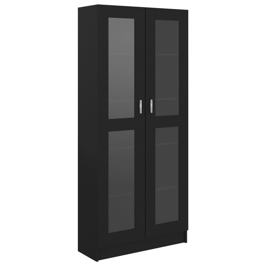 Vitrine Cabinet Black 82.5x30.5x185.5 cm Chipboard- Bookcases & Standing Shelves - HomeShopIreland - Home Shop Ireland - Bookcases & Standing Shelves - Vitrine Cabinet Black 82.5x30.5x185.5 cm Chipboard