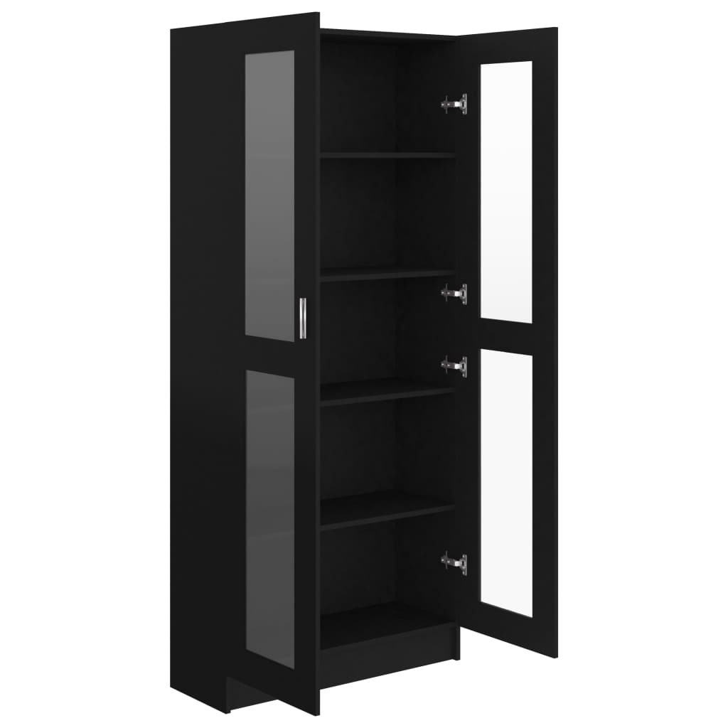 Vitrine Cabinet Black 82.5x30.5x185.5 cm Chipboard- Bookcases & Standing Shelves - HomeShopIreland - Home Shop Ireland - Bookcases & Standing Shelves - Vitrine Cabinet Black 82.5x30.5x185.5 cm Chipboard