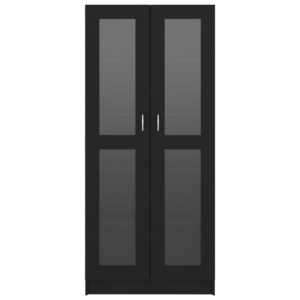 Vitrine Cabinet Black 82.5x30.5x185.5 cm Chipboard- Bookcases & Standing Shelves - HomeShopIreland - Home Shop Ireland - Bookcases & Standing Shelves - Vitrine Cabinet Black 82.5x30.5x185.5 cm Chipboard