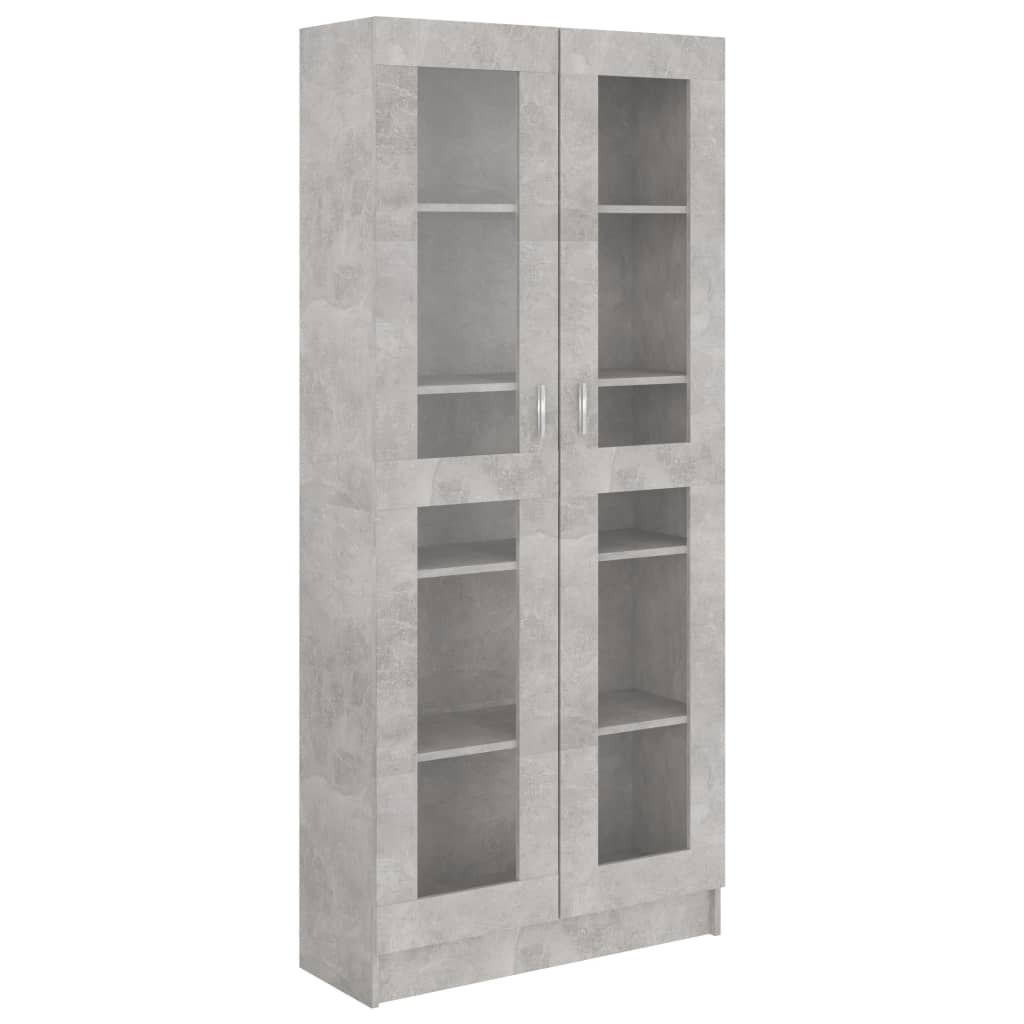 Vitrine Cabinet Concrete Grey 82.5x30.5x185.5 cm Chipboard- Bookcases & Standing Shelves - HomeShopIreland - Home Shop Ireland - Bookcases & Standing Shelves - Vitrine Cabinet Concrete Grey 82.5x30.5x185.5 cm Chipboard