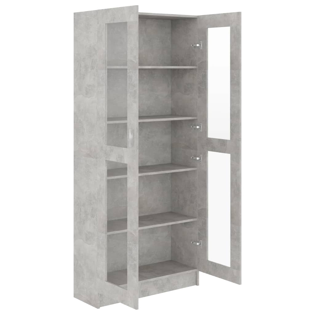 Vitrine Cabinet Concrete Grey 82.5x30.5x185.5 cm Chipboard- Bookcases & Standing Shelves - HomeShopIreland - Home Shop Ireland - Bookcases & Standing Shelves - Vitrine Cabinet Concrete Grey 82.5x30.5x185.5 cm Chipboard