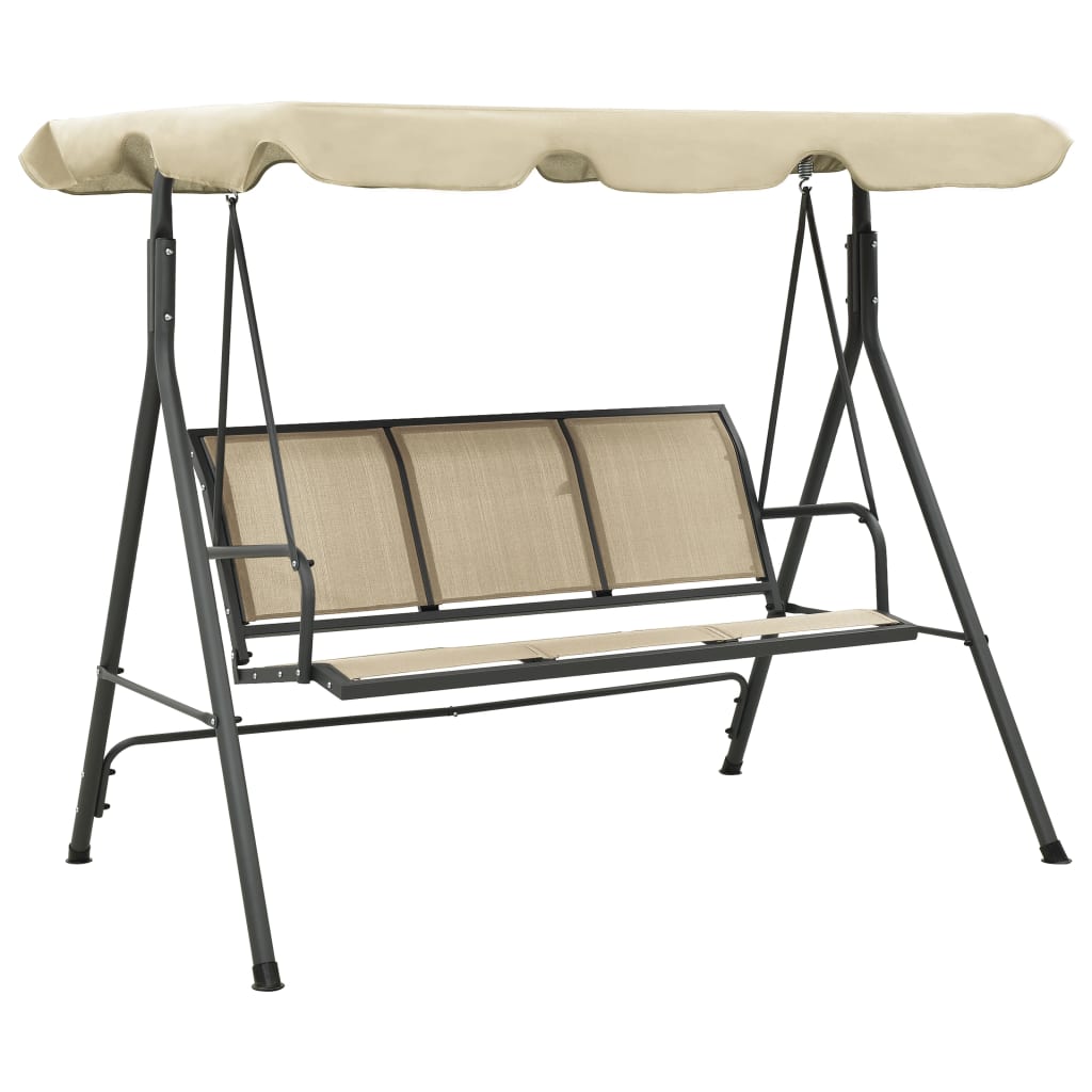Garden Swing Chair with Canopy Anthracite and Sand- Porch Swings - HomeShopIreland - Home Shop Ireland - Porch Swings - Garden Swing Chair with Canopy Anthracite and Sand