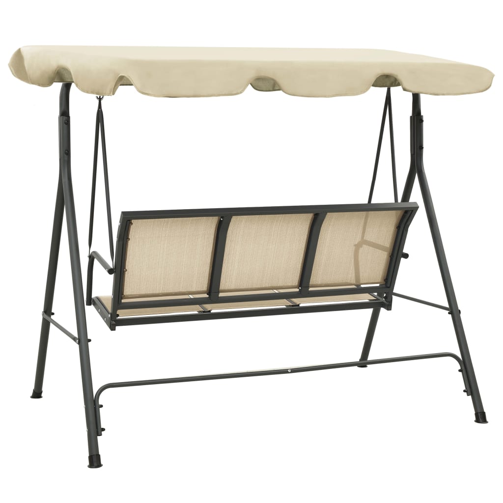 Garden Swing Chair with Canopy Anthracite and Sand- Porch Swings - HomeShopIreland - Home Shop Ireland - Porch Swings - Garden Swing Chair with Canopy Anthracite and Sand