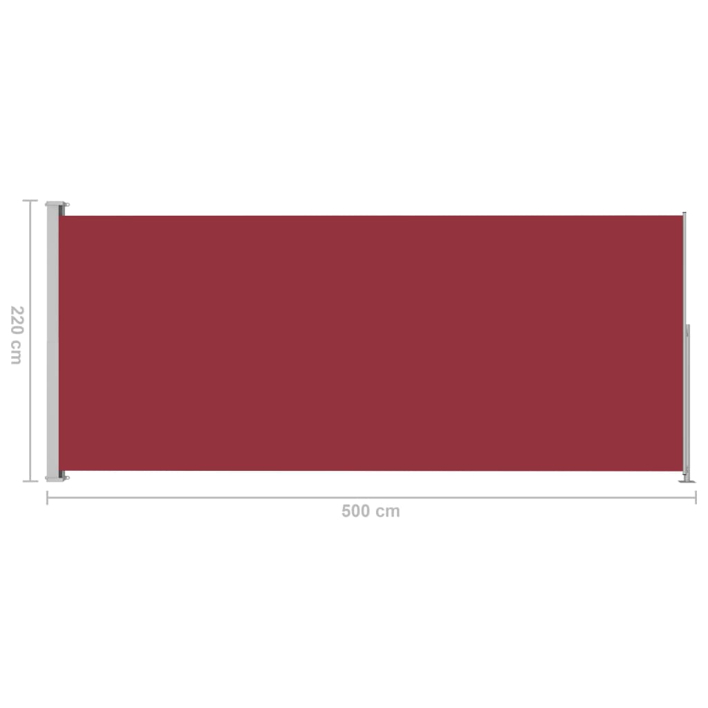 Patio Retractable Side Awning 220x500 cm Red- Outdoor Umbrellas & Sunshades - HomeShopIreland - Home Shop Ireland - Outdoor Umbrellas & Sunshades - Patio Retractable Side Awning 220x500 cm Red