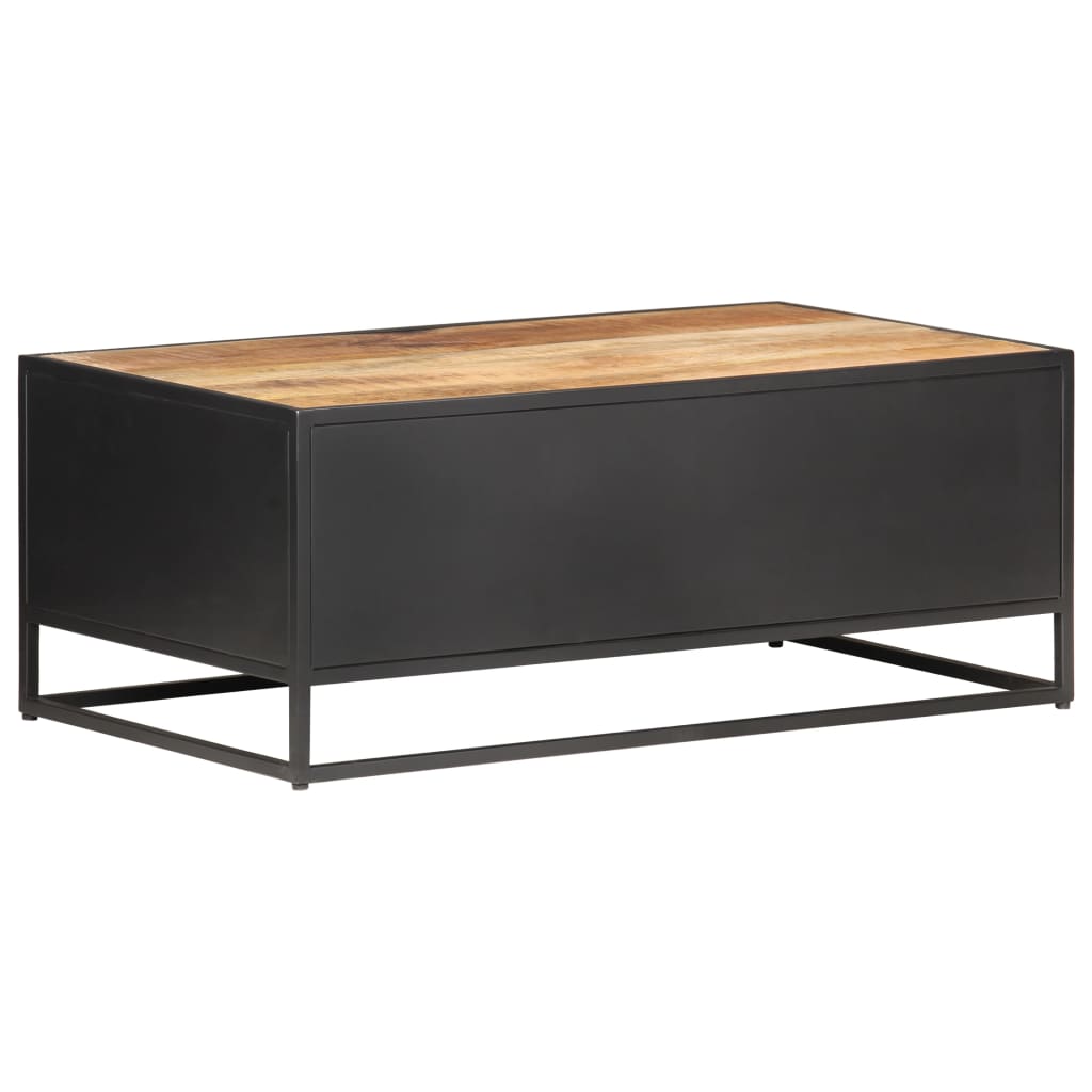 Coffee Table 90x50x35 cm Rough Mango Wood and Natural Cane- Coffee Tables - HomeShopIreland - Home Shop Ireland - Coffee Tables - Coffee Table 90x50x35 cm Rough Mango Wood and Natural Cane