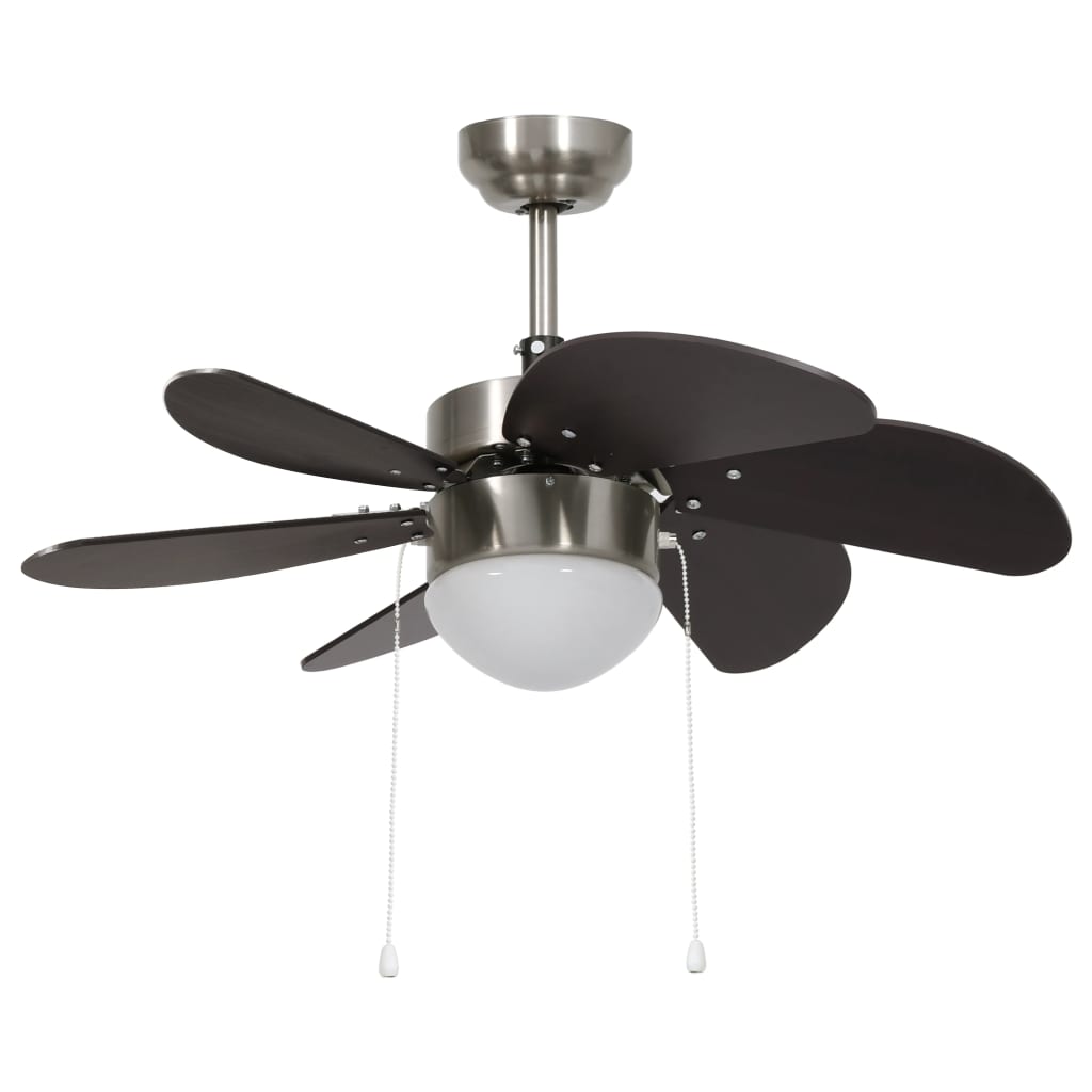Ceiling Fan with Light 76 cm Dark Brown- Ceiling Fans - HomeShopIreland - Home Shop Ireland - Ceiling Fans - Ceiling Fan with Light 76 cm Dark Brown