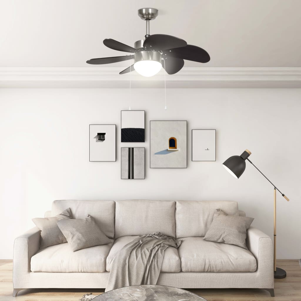 Ceiling Fan with Light 76 cm Dark Brown- Ceiling Fans - HomeShopIreland - Home Shop Ireland - Ceiling Fans - Ceiling Fan with Light 76 cm Dark Brown