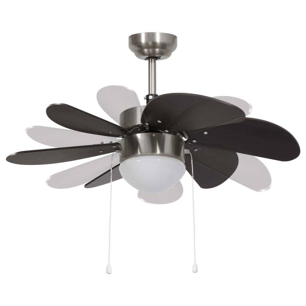 Ceiling Fan with Light 76 cm Dark Brown- Ceiling Fans - HomeShopIreland - Home Shop Ireland - Ceiling Fans - Ceiling Fan with Light 76 cm Dark Brown