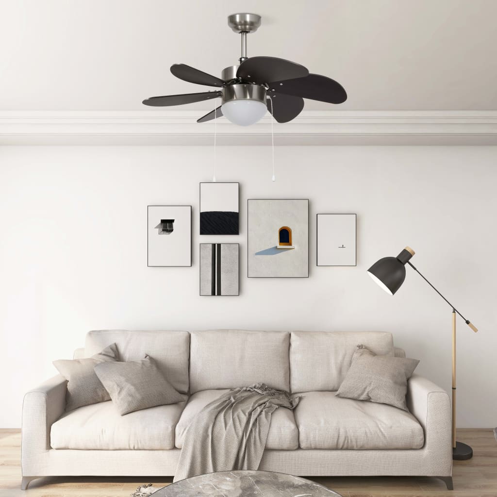 Ceiling Fan with Light 76 cm Dark Brown- Ceiling Fans - HomeShopIreland - Home Shop Ireland - Ceiling Fans - Ceiling Fan with Light 76 cm Dark Brown