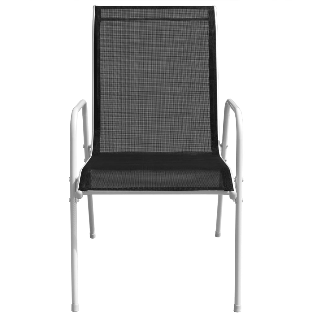 Stackable Garden Chairs 2 pcs Steel and Textilene Black- Outdoor Chairs - HomeShopIreland - Home Shop Ireland - Outdoor Chairs - Stackable Garden Chairs 2 pcs Steel and Textilene Black