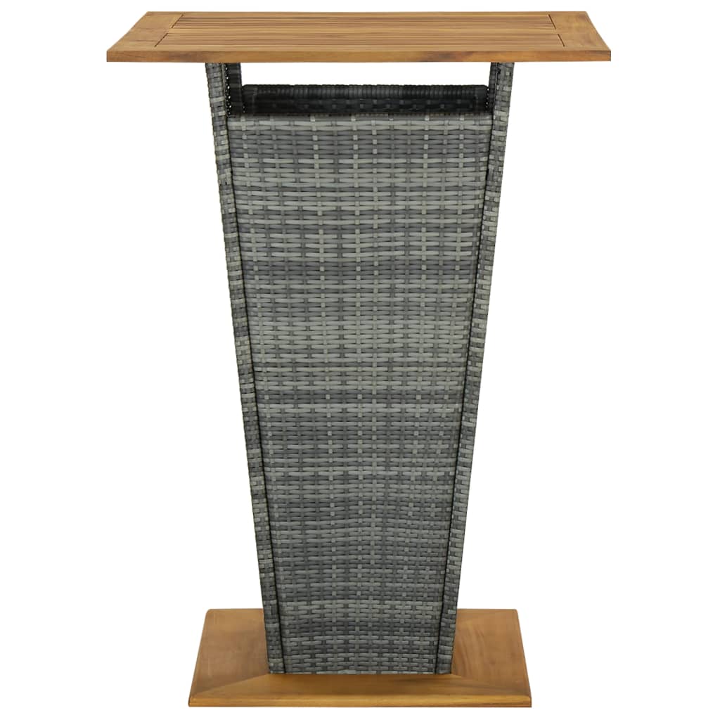 Bar Table Grey 80x80x110 cm Poly Rattan and Solid Acacia Wood- Outdoor Tables - HomeShopIreland - Home Shop Ireland - Outdoor Tables - Bar Table Grey 80x80x110 cm Poly Rattan and Solid Acacia Wood