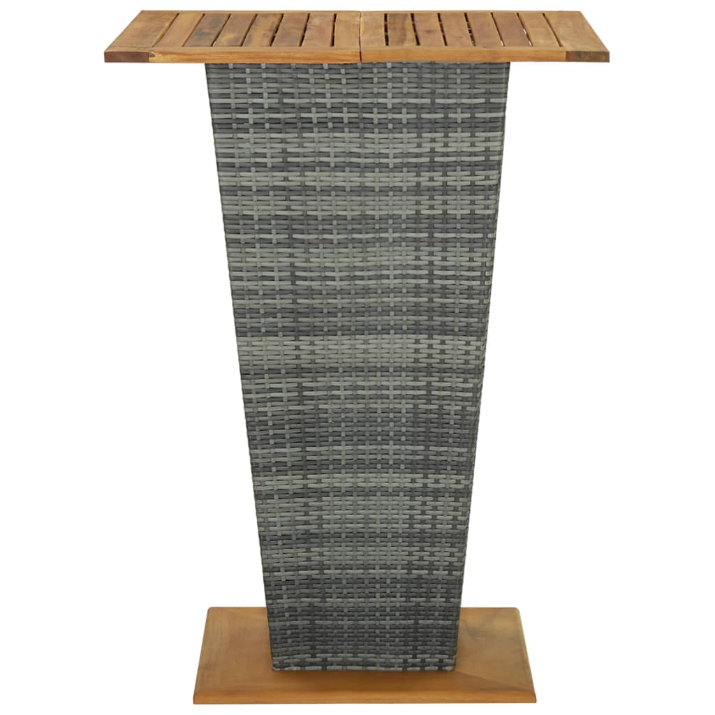 Bar Table Grey 80x80x110 cm Poly Rattan and Solid Acacia Wood- Outdoor Tables - HomeShopIreland - Home Shop Ireland - Outdoor Tables - Bar Table Grey 80x80x110 cm Poly Rattan and Solid Acacia Wood