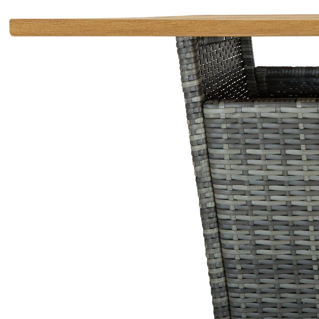 Bar Table Grey 80x80x110 cm Poly Rattan and Solid Acacia Wood- Outdoor Tables - HomeShopIreland - Home Shop Ireland - Outdoor Tables - Bar Table Grey 80x80x110 cm Poly Rattan and Solid Acacia Wood