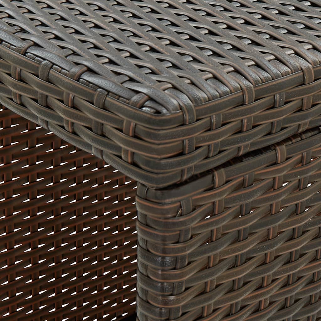 Bar Table with Storage Rack Brown 120x60x110 cm Poly Rattan- Kitchen & Dining Room Tables - HomeShopIreland - Home Shop Ireland - Kitchen & Dining Room Tables - Bar Table with Storage Rack Brown 120x60x110 cm Poly Rattan