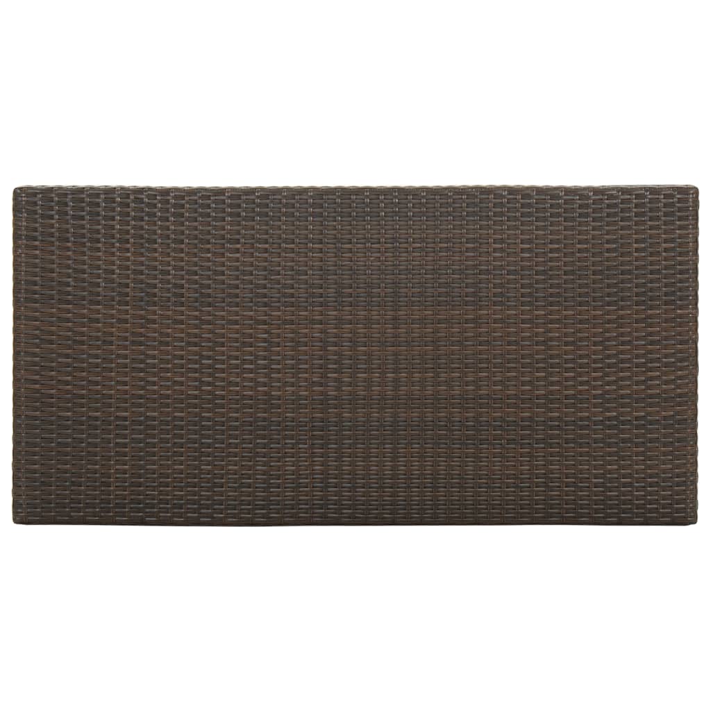 Bar Table with Storage Rack Brown 120x60x110 cm Poly Rattan- Kitchen & Dining Room Tables - HomeShopIreland - Home Shop Ireland - Kitchen & Dining Room Tables - Bar Table with Storage Rack Brown 120x60x110 cm Poly Rattan