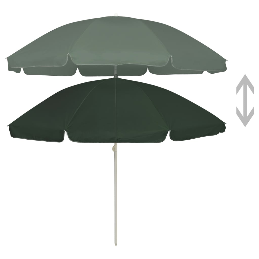 Beach Umbrella Green 240 cm- Outdoor Umbrellas & Sunshades - HomeShopIreland - Home Shop Ireland - Outdoor Umbrellas & Sunshades - Beach Umbrella Green 240 cm