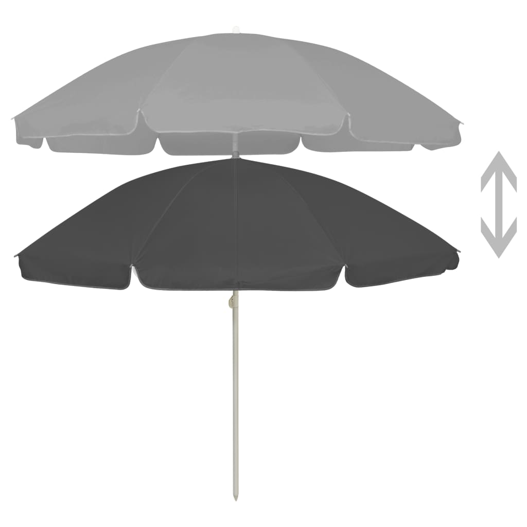 Beach Umbrella Anthracite 240 cm- Outdoor Umbrellas & Sunshades - HomeShopIreland - Home Shop Ireland - Outdoor Umbrellas & Sunshades - Beach Umbrella Anthracite 240 cm