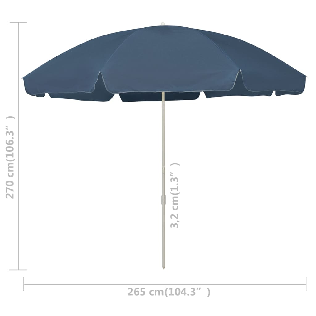 Beach Umbrella Blue 300 cm- Outdoor Umbrellas & Sunshades - HomeShopIreland - Home Shop Ireland - Outdoor Umbrellas & Sunshades - Beach Umbrella Blue 300 cm