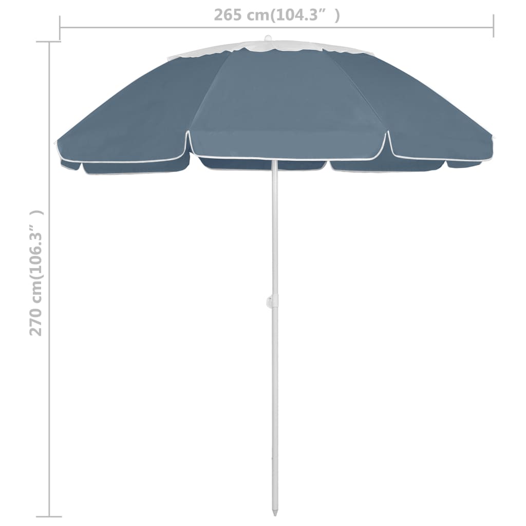 Beach Umbrella Blue 300 cm- Outdoor Umbrellas & Sunshades - HomeShopIreland - Home Shop Ireland - Outdoor Umbrellas & Sunshades - Beach Umbrella Blue 300 cm