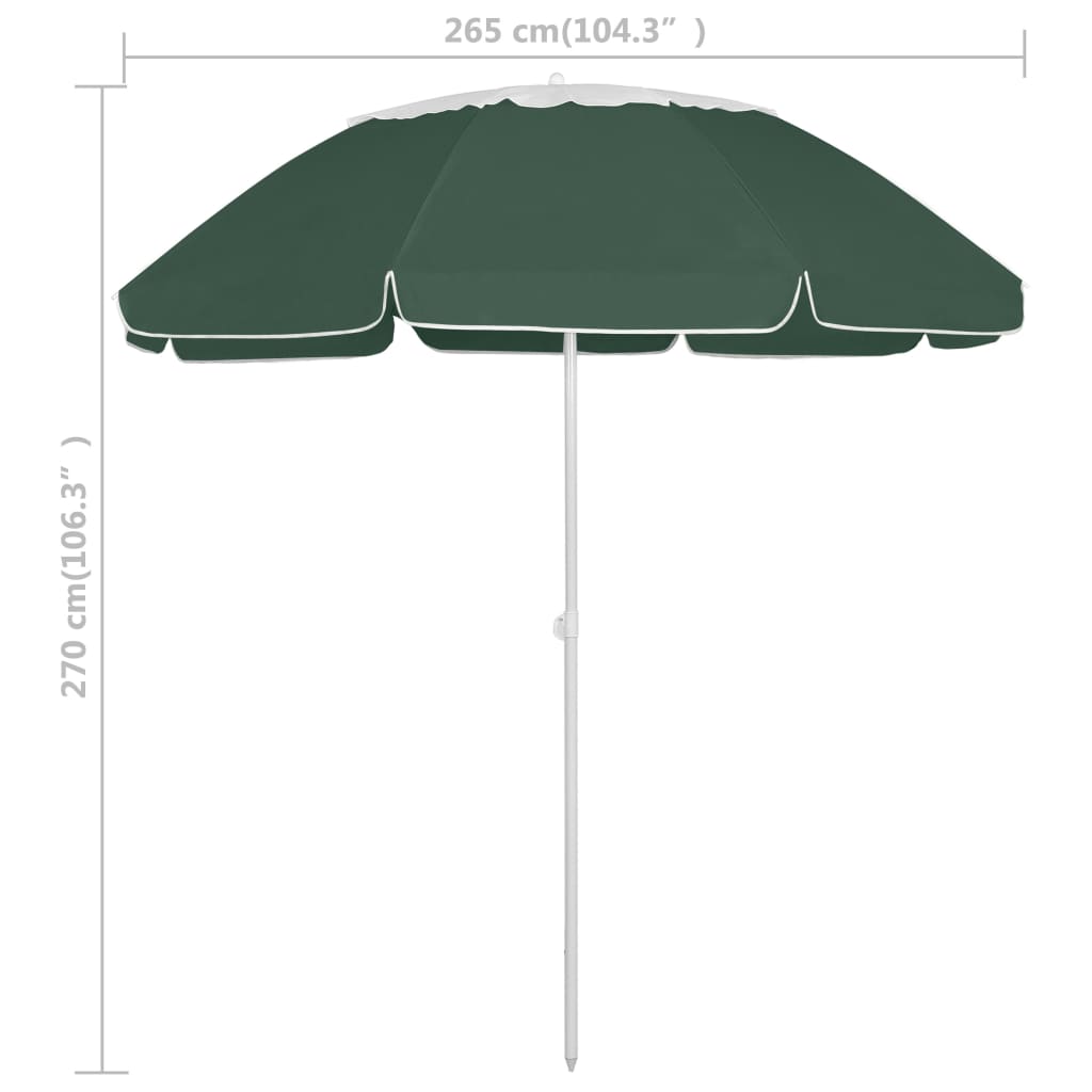 Beach Umbrella Green 300 cm- Outdoor Umbrellas & Sunshades - HomeShopIreland - Home Shop Ireland - Outdoor Umbrellas & Sunshades - Beach Umbrella Green 300 cm