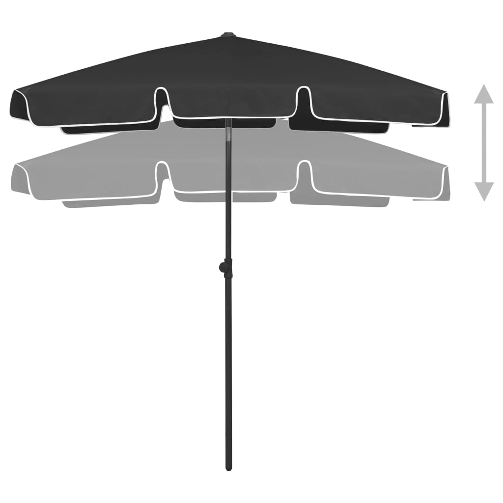 Beach Umbrella Black 180x120 cm- Outdoor Umbrellas & Sunshades - HomeShopIreland - Home Shop Ireland - Outdoor Umbrellas & Sunshades - Beach Umbrella Black 180x120 cm