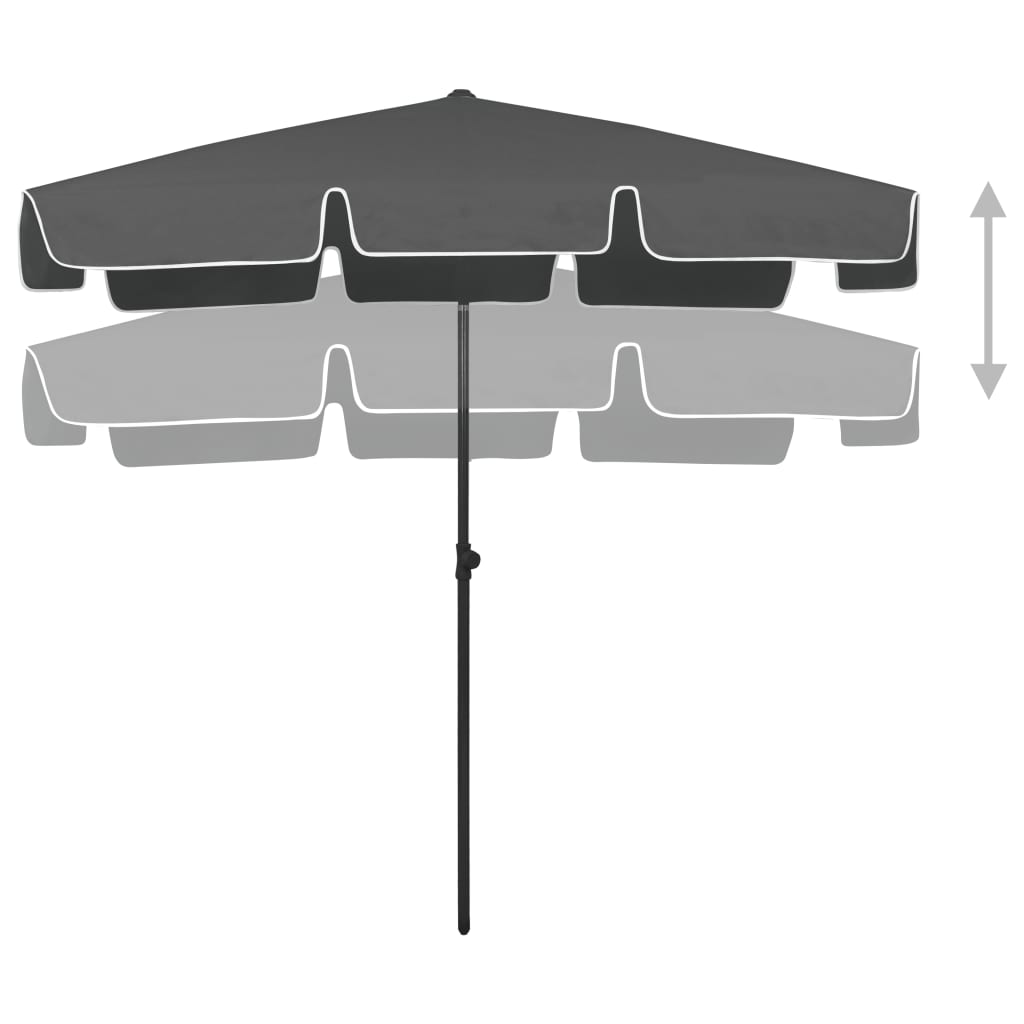 Beach Umbrella Anthracite 200x125 cm- Outdoor Umbrellas & Sunshades - HomeShopIreland - Home Shop Ireland - Outdoor Umbrellas & Sunshades - Beach Umbrella Anthracite 200x125 cm