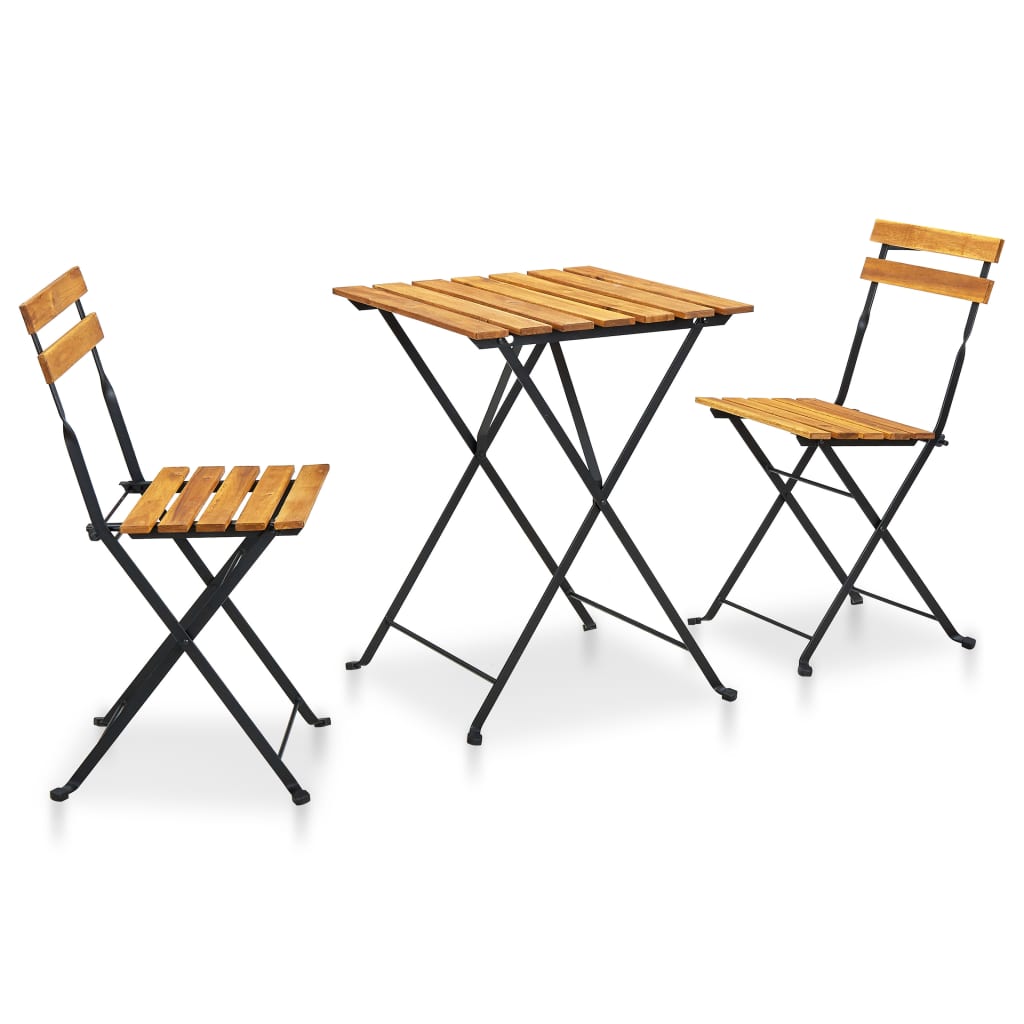 3 Piece Folding Bistro Set Solid Acacia Wood- Outdoor Furniture Sets - HomeShopIreland - Home Shop Ireland - Outdoor Furniture Sets - 3 Piece Folding Bistro Set Solid Acacia Wood