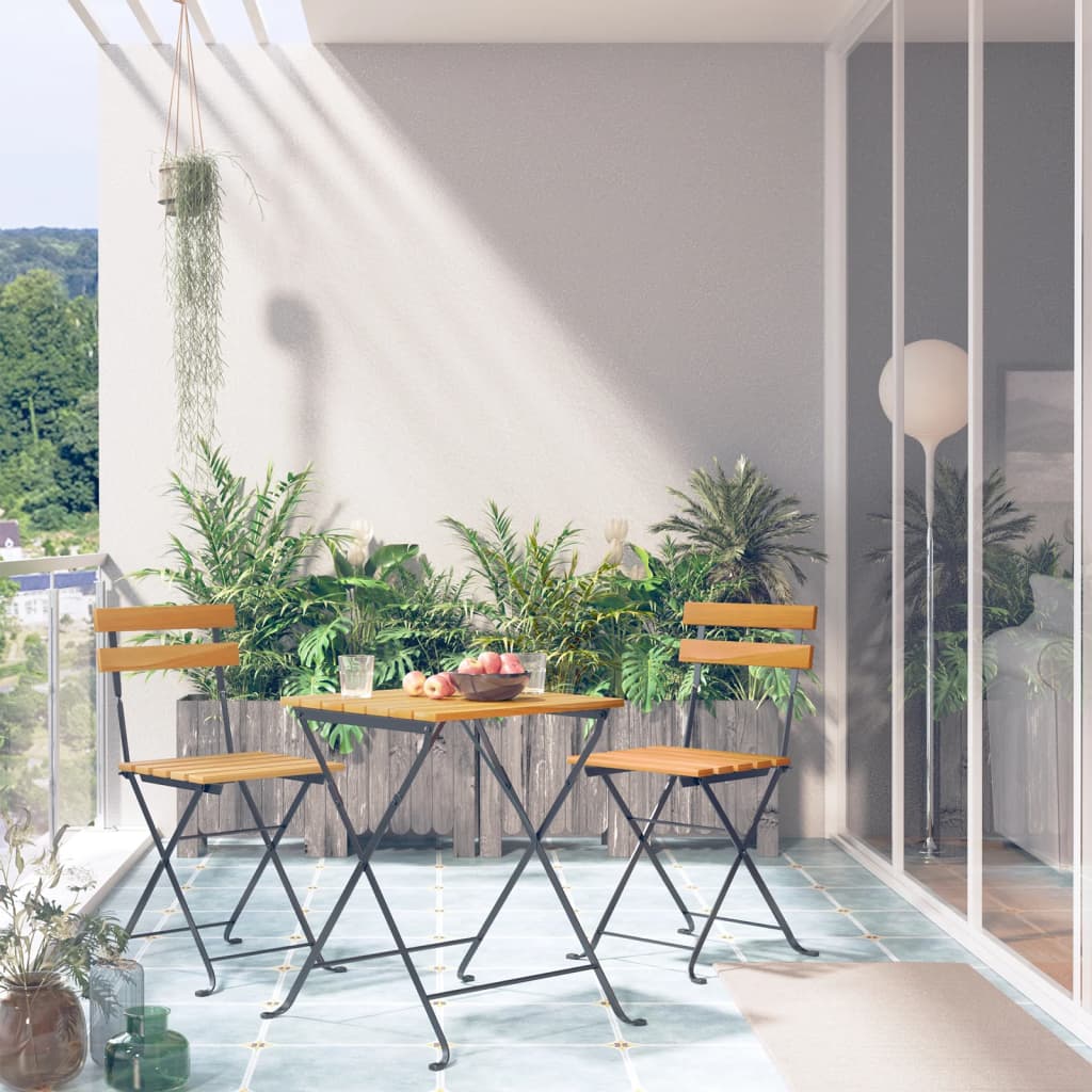 3 Piece Folding Bistro Set Solid Acacia Wood- Outdoor Furniture Sets - HomeShopIreland - Home Shop Ireland - Outdoor Furniture Sets - 3 Piece Folding Bistro Set Solid Acacia Wood