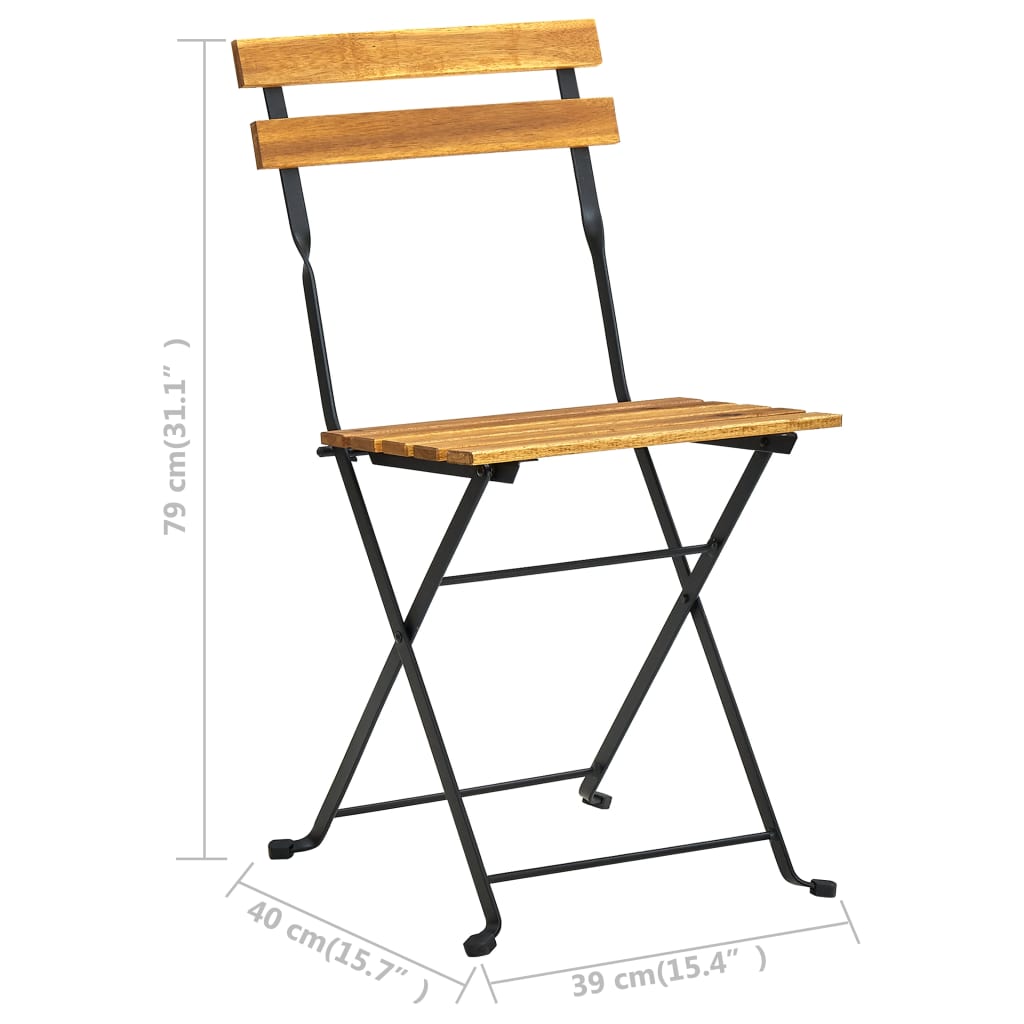 Folding Bistro Chair 4 pcs Solid Acacia Wood- Outdoor Chairs - HomeShopIreland - Home Shop Ireland - Outdoor Chairs - Folding Bistro Chair 4 pcs Solid Acacia Wood