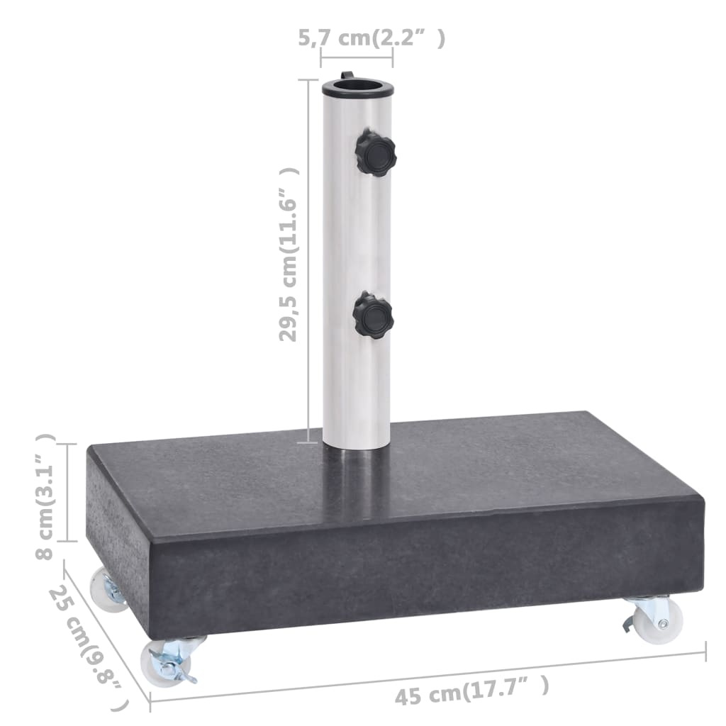 Umbrella Base Black 45x25x8 cm Granite- Outdoor Umbrella Bases - HomeShopIreland - Home Shop Ireland - Outdoor Umbrella Bases - Umbrella Base Black 45x25x8 cm Granite