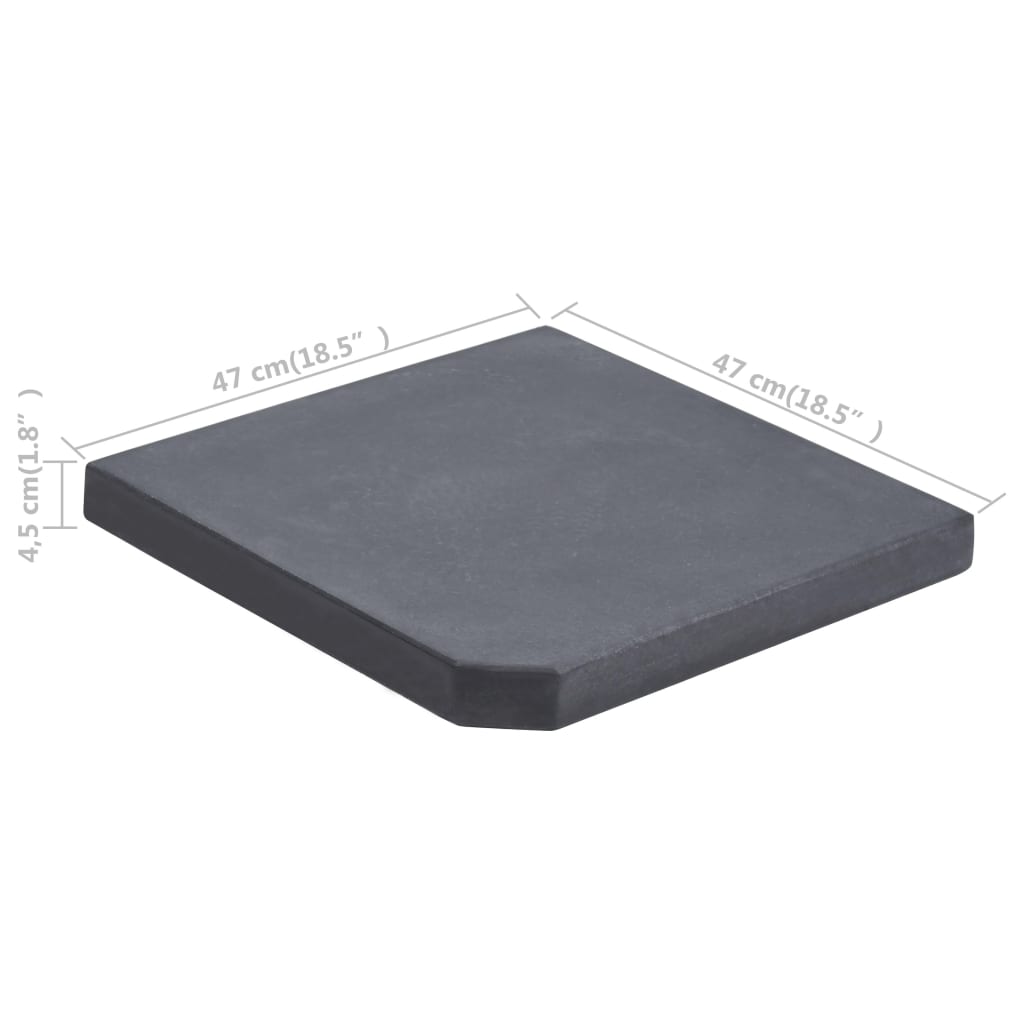 Umbrella Base Black 47x47x4.5 cm Granite- Outdoor Umbrella Bases - HomeShopIreland - Home Shop Ireland - Outdoor Umbrella Bases - Umbrella Base Black 47x47x4.5 cm Granite