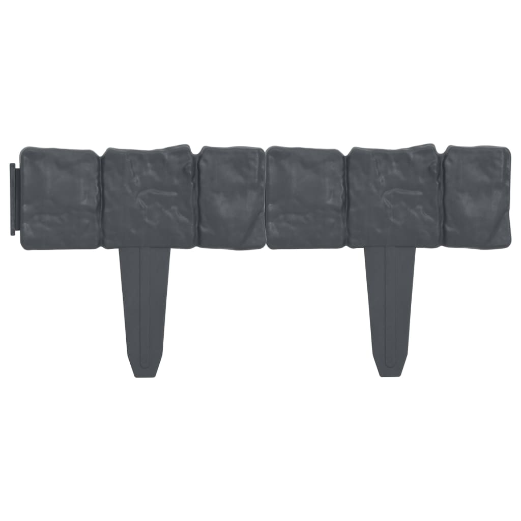 Lawn Fence Stone Look 41 pcs Plastic 10 m- Garden Borders & Edging - HomeShopIreland - Home Shop Ireland - Garden Borders & Edging - Lawn Fence Stone Look 41 pcs Plastic 10 m