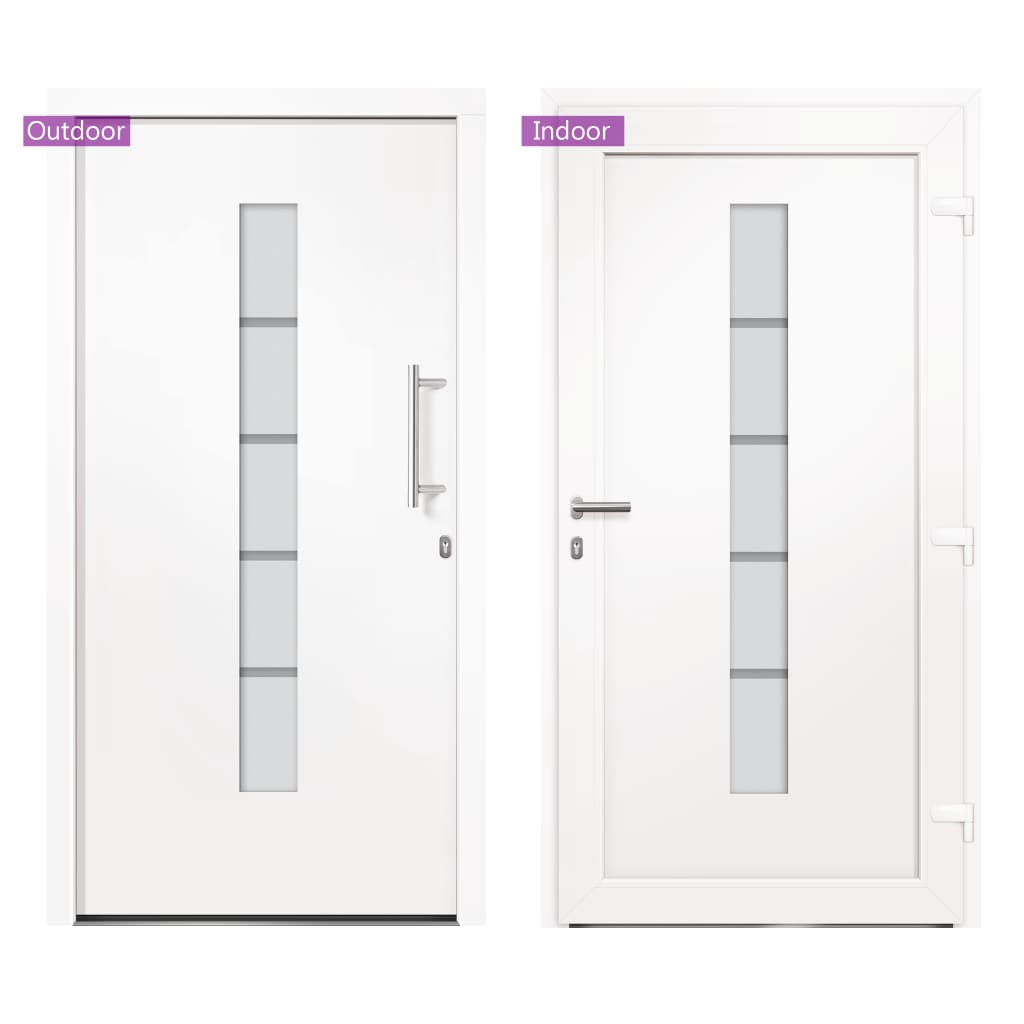 Front Door Aluminium and PVC White 110x210 cm- Home Doors - HomeShopIreland - Home Shop Ireland - Home Doors - Front Door Aluminium and PVC White 110x210 cm