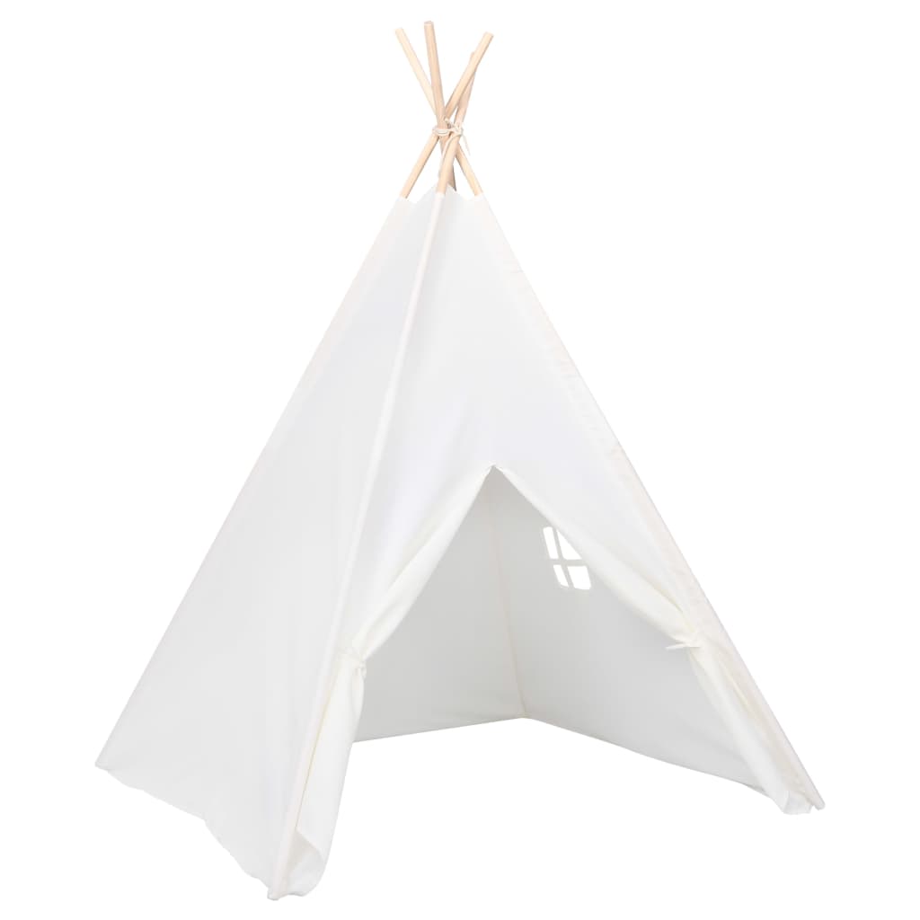 Children Teepee Tent with Bag Peach Skin White 120x120x150 cm- Play Tents & Tunnels - HomeShopIreland - Home Shop Ireland - Play Tents & Tunnels - Children Teepee Tent with Bag Peach Skin White 120x120x150 cm